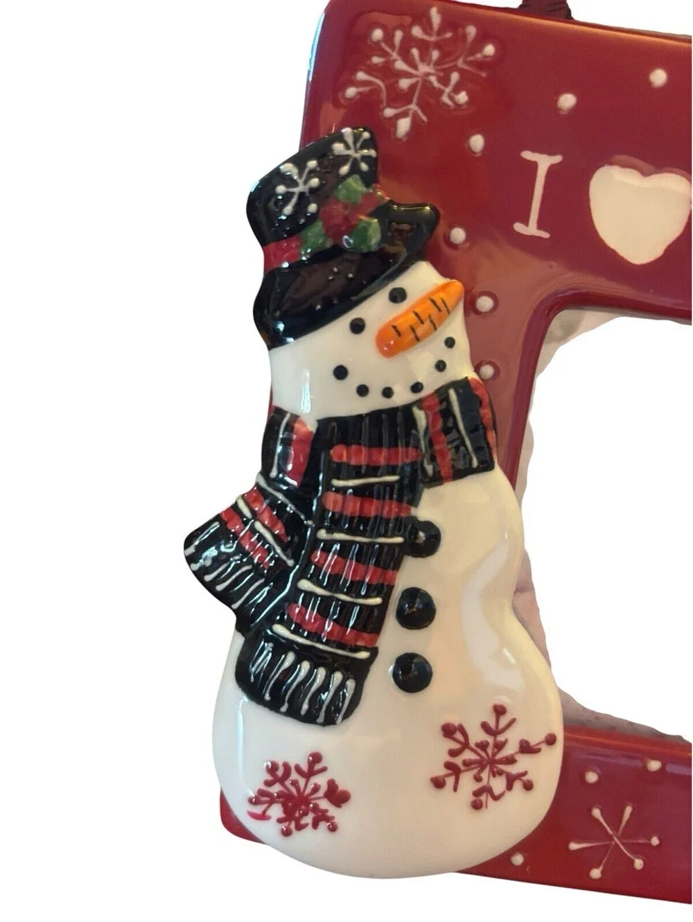 “I Love Snow Days” Picture Frame New In Box Snowman Skates Winter Holidays